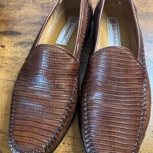 Men’s Sandro Muscoloni Genuine Lizard 8 1/2D Slip On Loafers, Peanut